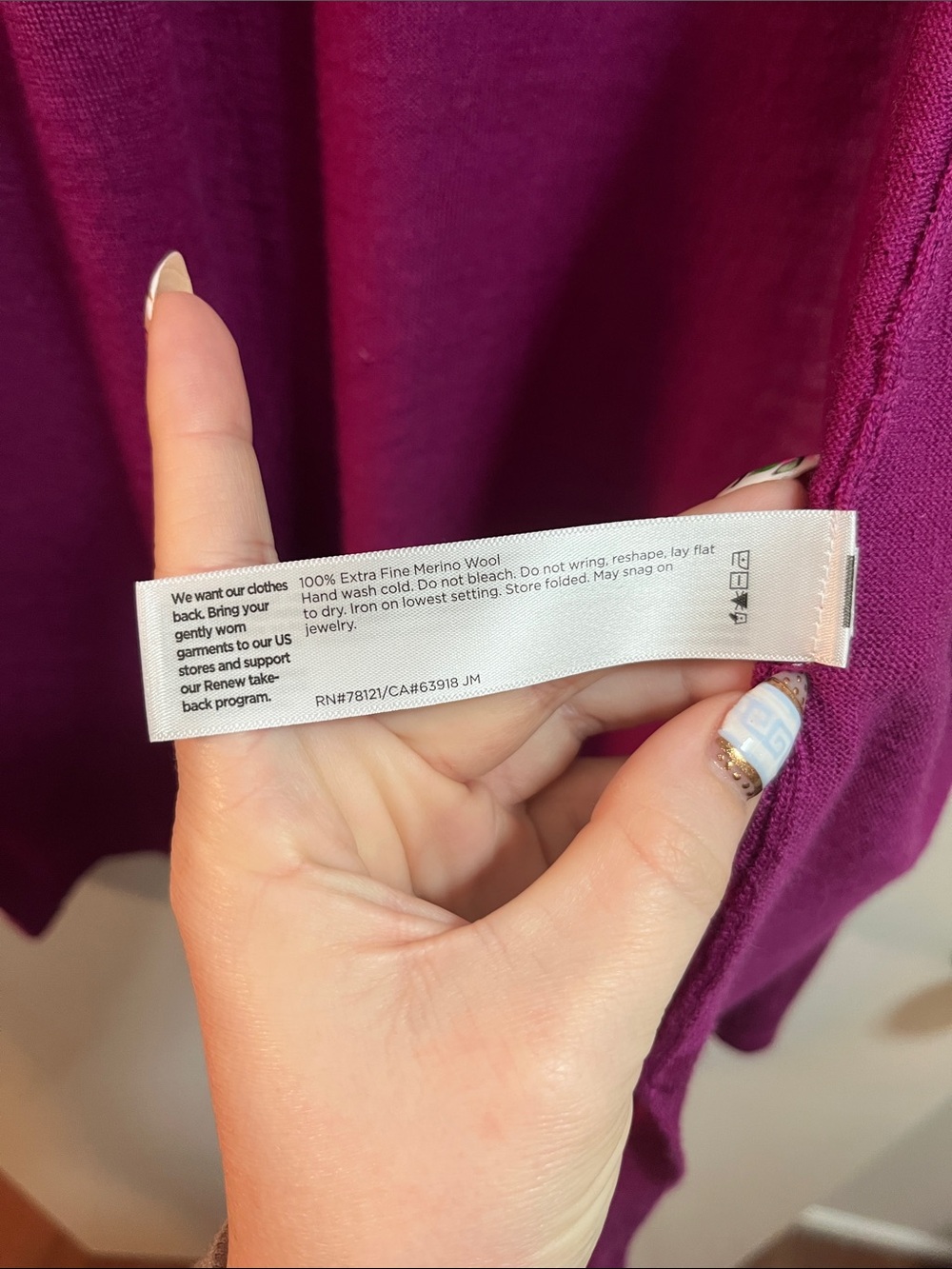 Eileen Fisher Merino Wool Long Open Cardigan - Fuchsia - Picture 3 of 4